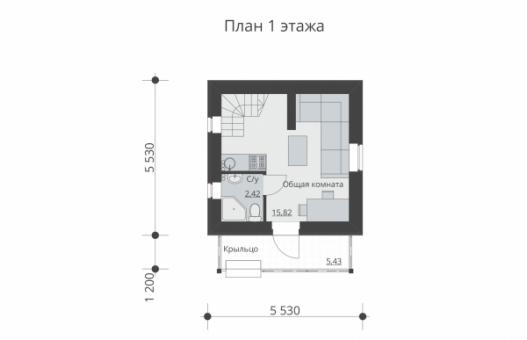 Одноэтажный дом с подвалом, мансардой, крыльцом и балконом